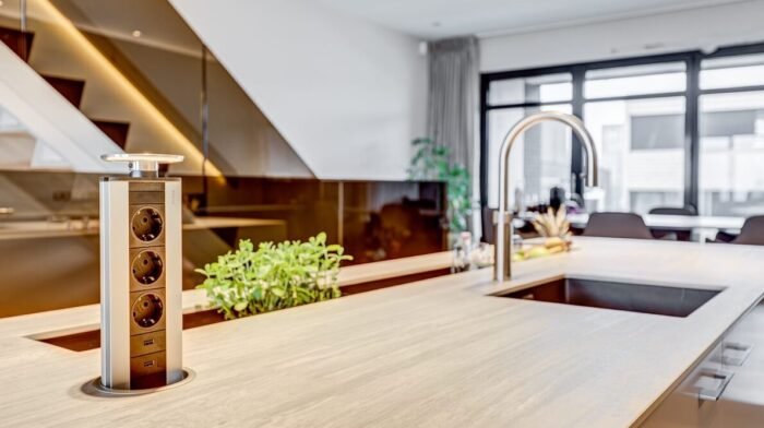 Neolith Strata Argentum Riverwashed keramiek keukenblad - Afbeelding 4