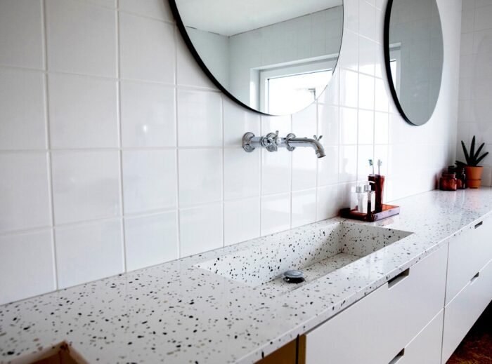 Composiet Keukenblad Terrazzo white