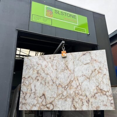 Kwartsiet keukenblad cristallo gold